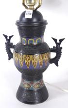 BRONZE & CLOISONNE TABLE LAMP