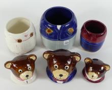 SET OF THREE CERAMIC COOKIE JARS