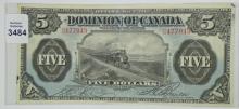 1912 CANADIAN $5 BILL