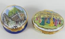 TWO ENAMEL BOXES