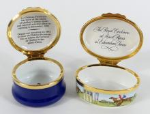 TWO ENAMEL BOXES