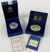 TWO ENAMEL BOXES