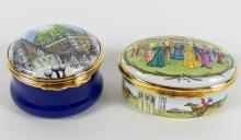 TWO ENAMEL BOXES