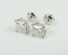 PRINCESS DIAMOND STUD EARRINGS
