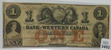 WESTERN CANADA 1859 $1 BILL