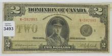 1923 CANADIAN $2 BILL