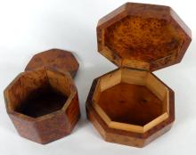 TWO BURLWOOD BOXES