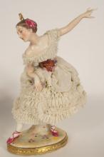 THREE LACY PORCELAIN FIGURINES
