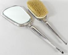 STERLING VANITY MIRROR & BRUSH