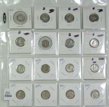 16 U.S. SILVER DIMES