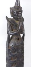 SET OF THREE HAND CARVED ASIAN STATUES