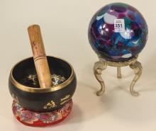 ZODIAC BOWL AND ART GLASS BULB