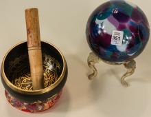 ZODIAC BOWL AND ART GLASS BULB