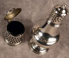 STERLING MUFFINEER AND CONDIMENT POT