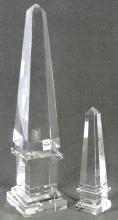 PAIR CRYSTAL OBELISKS FROM GIELEN DESIGN