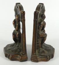 PAIR CAST IRON BOOKENDS