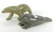 TWO INUIT STONE CARVINGS