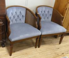 PAIR OF CANED SIDE CHAIRS