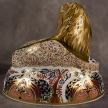 LARGE ROYAL CROWN DERBY "LION" PAPERWEIGHT
