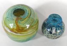 TWO ART GLASS VASES INCL. RARE MICHAEL HARRIS