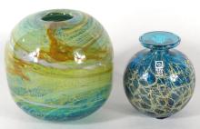 TWO ART GLASS VASES INCL. RARE MICHAEL HARRIS