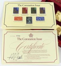 "THE CORONATION ISSUE" STERLING STAMP SET