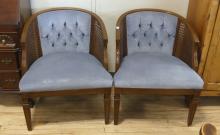 PAIR OF CANED SIDE CHAIRS