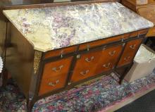 MARBLE TOP CONSOLE CABINET