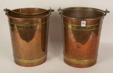 PAIR OF COPPER FIRE BUCKETS