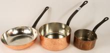 THREE COPPER POTS