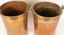 PAIR OF COPPER FIRE BUCKETS