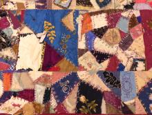 TWO ANTIQUE CRAZY QUILTS