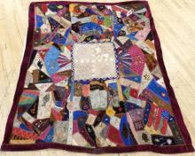 TWO ANTIQUE CRAZY QUILTS