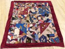 TWO ANTIQUE CRAZY QUILTS
