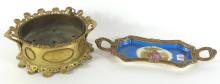 ORMOLU FILIGREE HOLDER & SEVRES TRAY