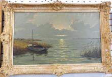 FRAMED "LAKE SCENE" OIL PAINTING