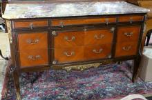 MARBLE TOP CONSOLE CABINET