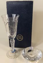 WEBB-CORBETT CHAMPAGNE FLUTE AND WATERFORD CANDLEHOLDER