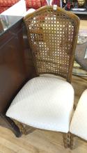 PAIR OF CANED BACK ACCENT CHAIRS