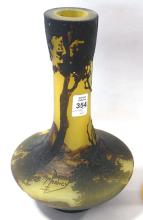 TWO CAMEO GLASS VASES