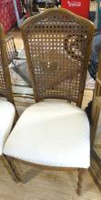 PAIR OF CANED BACK ACCENT CHAIRS