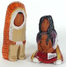 TWO KEENA FIGURINES