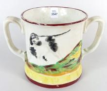 RARE STAFFORDSHIRE LOVING CUP