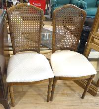 PAIR OF CANED BACK ACCENT CHAIRS