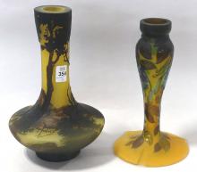 TWO CAMEO GLASS VASES