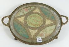 STAFFORDSHIRE PLATE AND SERVING TRAY
