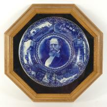 STAFFORDSHIRE PLATE AND SERVING TRAY
