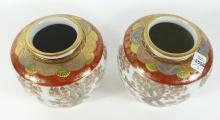 PAIR HAND-PAINTED VASES