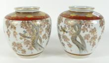PAIR HAND-PAINTED VASES