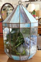 HANGING STAINED GLASS PLANTER